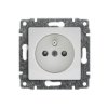 VENA Gniazdo pojedyncze z uziemieniem z przesłoną torów prądowych bez ramki biały 510434 KOS
