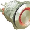 Przycisk wandaloodporny chwilowy Bulgin MPI002/28/RD, 1 x wył/(wł), IP66, 1 szt.