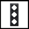Ramka 3 gang vertical black graphite VIDEX BINERA