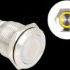 20979 Stainless steel pushbutton, illuminated, LED ring, yellow, IP65