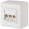 Metz Connect 130B12D30002-E Network Outlet Surface Mount CAT 6A 3-Port White