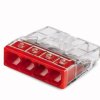 Szybkozłączka 4x 0,5-2,5mm2 transparentna/czerwona 2273-204, 2273-204/995-020 /opak. 20szt/