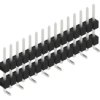 Pin header, 15 pole, pitch 2.54 mm, angled, black, 10051785