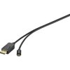 Renkforce RF-4538166 USB-C/DisplayPort Adapter Cable Black 1.80 m