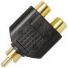 Przejście Adapter Audio do Subwoofera 1x RCA Cinch (wtyk) / 2x RCA Cinch (gniazdo) pozłacany czarny