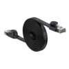 Baseus Speed Six Kabel Sieciowy Płaski Rj45 1000Mbps 2M Czarny (Wkjs000101)