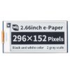 Waveshare 2.66inch E-Paper E-Ink Display Module for Raspberry Pi Pico, 296×152, Black / White, SPI