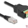 66063 RJ45 cable Cat.5e male > terminal block, push button, 15 cm