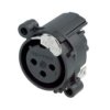 XLR panel socket, 3 pole, gold-plated, plastic, NC3FAH2-DA