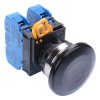 YW4B-A4E20B Black 22mm Metal Bezel Mushroom Maintained Push Button Switch 2NO IP65 IDEC