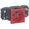 MOSAIC Gniazdo do kanałów dlp 2p+z z blokadą/zaciski automatyczne czerwone 16a-250v 077321 LEGRAND