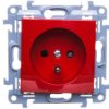 Simon 10 Gniazdo Pojedyncze Z/U Z Przesłonami Czerwone 16A 250V Ip20 Cgz1z.01/22