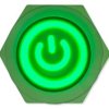 Panel switch, 12mm, green lighting