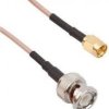 Coaxial cable, BNC plug (straight) to SMA plug (straight), 50 Ω, RG-316/U, grommet black, 250 mm, 245101-01-M0.25