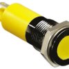 Lampka kontrolna do montażu panelowego 12V dc, Żółta 14mm LED Końcówka lutownicza RS PRO