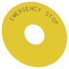 Etykieta żółta samoprzylepna 75mm do otworów 22mm inskrypcja /EMERGENCY STOP/ SIRIUS ACT 3SU1900-0BC31-0DA0