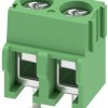 PCB terminal, 2 pole, pitch 5 mm, AWG 26-14, 17.5 A, screw connection, green, 1935161