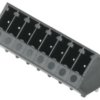 Pin header, 3 pole, pitch 3.81 mm, angled, black, 1977210000
