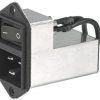 IEC plug C20, 50 to 60 Hz, 20 A, 250 VAC, 300 µH, faston plug 6.3 mm, EC12.1101.001