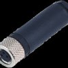 Jack, M8, 3 pole, screw connection, screw locking, straight, 229287