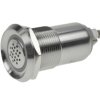 Kontrolka; migająca; z buzzerem; GQ19B-SM/R/12V; 19mm; podświetlenie LED 12V; czerwony; śrubowe; srebrny; IP40; 43mm; Onpow; RoH