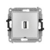Icon Mechanizm Gniazda Pojedynczego Usb A-A 2.0, Bez Pola Opisowego Srebrny...
