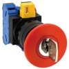 Emergency stop, key unlocking, mounting Ø  22 mm, unlit, 2 Form B (N/C), HW1B-X402R