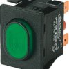 Pushbutton switch, 2 pole, green, illuminated  (green), 16 (4) A/250 VAC, IP54, 1670.5202