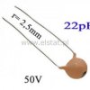Kondensator ceramiczny dyskowy 22pF 50V; 2,5mm