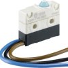 Subminiature snap-action switch, On-On, stranded wires, pin plunger, 1.9 N, 1 A/250 VAC, IP67, 1048.0151