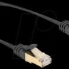 80323 RJ45 flat cable, Cat.6a, S/FTP, braided jacket, 0.25 m, black