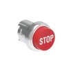 Metalowy przycisk fi22mm wystający samoczynny powrót z symbolem STOP Czerwony LPSB2134