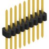 Pin header, 9 pole, pitch 1.27 mm, straight, black, 10060619