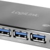 Hub USB 3.0 LogiLink UA0282 aluminiowa obudowa, z diodą LED statusu szary