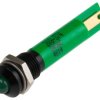 Lampka kontrolna do montażu panelowego 24V ac, zielona 8mm LED Końcówka lutownicza RS PRO