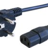 Device connection cable, Europe, plug type E + F, angled on C13 socket, straight, FSchH05VV-F3G1.0 mm², black, 2.5 m, VII-FSCHH0