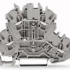 Double-decker component terminal block with diode 1N4007, spring-clamp connection, 0.25-4.0 mm², 2 pole, 500 mA, gray, 2002-2211