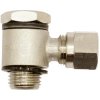 Angled gland, L 28 mm, 60 bar, brass, nickel-plated, for pipe systems, 112006