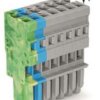 Socket header, 8 pole, pitch 5 mm, straight, gray/blue/green-yellow, 769-108/000-039