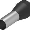 Insulated wire end ferrule, 25 mm², 30 mm/16 mm long, DIN 46228-4, black, 3-966292-3