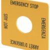 Label, 50 x 30 mm, DE, EN, FR, IT, for emergency stop pushbutton, 216484