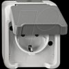 MEG2400-8029 Socket with contact protection - Aquastar, light grey