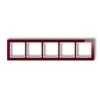 DECO Ramka 5 pięciokrotna uniwersalna - efekt szkła (ramka: bordowa: spód: biały) bordowy 14-0-DRS-5 KARLIK