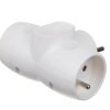Rozgałęźnik 3-gniazdowy - 2x2P+Z, 1x2P-euro, uziemienie, biały / 34004