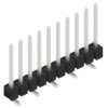 Pin header, 10 pole, pitch 2.54 mm, angled, black, 10047751