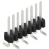 Pin header, 8 pole, pitch 1.27 mm, angled, black, 10061216