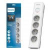 Listwa przepięciowa bez bolca pod biurko 4 gniazda schuko Philips SPN7040WA/58