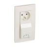 NILOE Gniazdo pojedyncze z uziemieniem zaciski sprężynowe z przesłoną z ładowarką USB 1A kremowe 764628 LEGRAND