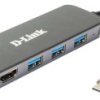 Koncentrator USB C USB 1.1, USB 2.0, USB 3.0 DUB-2333 USB 4 Magistrala USB USB C, D-Link
