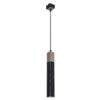 Lampa Wisząca Solo Sawn Black / Patinated Wood 1X Mini Gu10 Mlp7469 Milagro